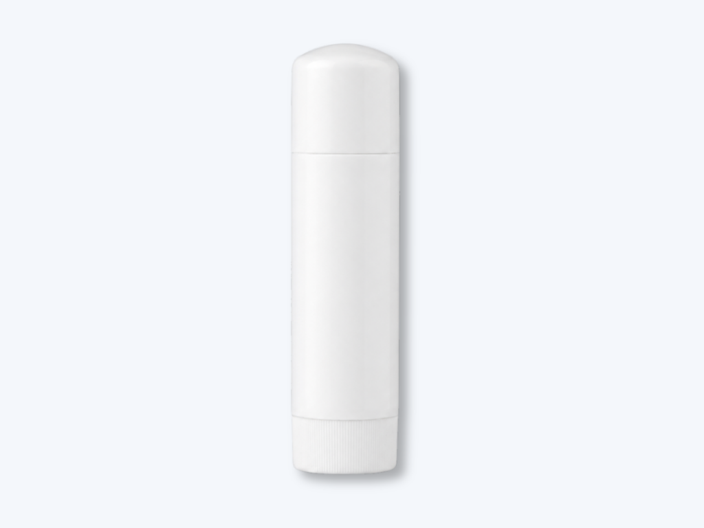 Plain white lip balm tube ready for custom branding